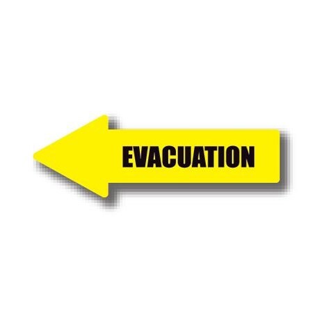 Ergomat 12in x 4in ARROW SIGNS - Evacuation DSV-SIGN 48 #0447LEFT -UEN